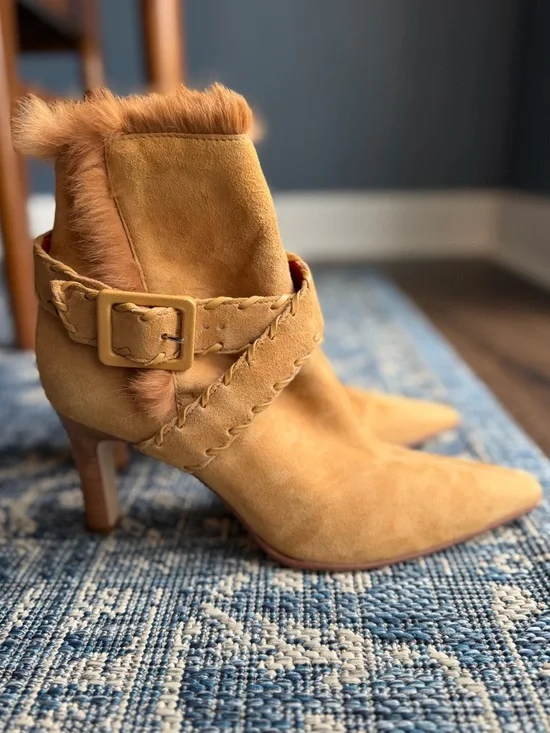 ANTONIO MELANI | Pine Suede | Ankle Boots with Fur Trim | 7.5 - Picture 4 of 11
